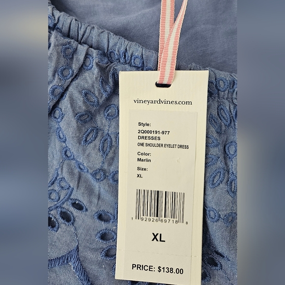 Vineyard Vines One Shoulder Eyelet Dress Size XL NWT - Picture 4 of 4